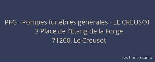 PFG - Pompes fun&egrave;bres g&eacute;n&eacute;rales - LE CREUSOT