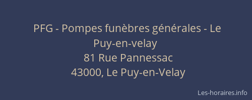 PFG - Pompes fun&egrave;bres g&eacute;n&eacute;rales - Le Puy-en-velay