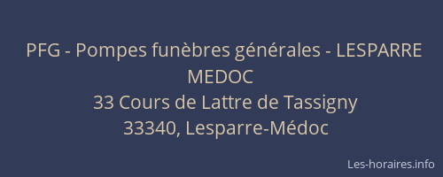 PFG - Pompes funèbres générales - LESPARRE MEDOC
