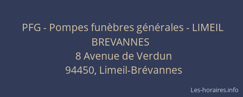 PFG - Pompes fun&egrave;bres g&eacute;n&eacute;rales - LIMEIL BREVANNES