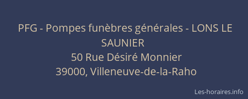 PFG - Pompes funèbres générales - LONS LE SAUNIER