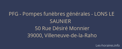 PFG - Pompes fun&egrave;bres g&eacute;n&eacute;rales - LONS LE SAUNIER