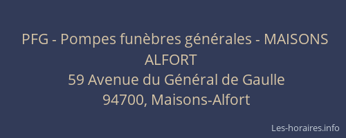 PFG - Pompes fun&egrave;bres g&eacute;n&eacute;rales - MAISONS ALFORT