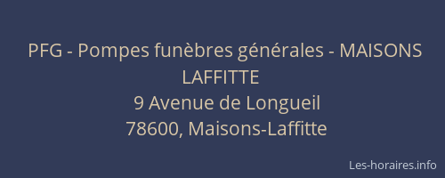 PFG - Pompes funèbres générales - MAISONS LAFFITTE