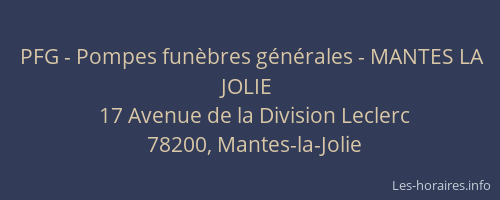 PFG - Pompes funèbres générales - MANTES LA JOLIE