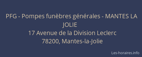 PFG - Pompes fun&egrave;bres g&eacute;n&eacute;rales - MANTES LA JOLIE