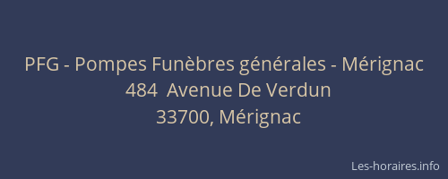 PFG - Pompes Funèbres générales - Mérignac