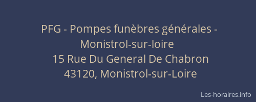 PFG - Pompes fun&egrave;bres g&eacute;n&eacute;rales - Monistrol-sur-loire