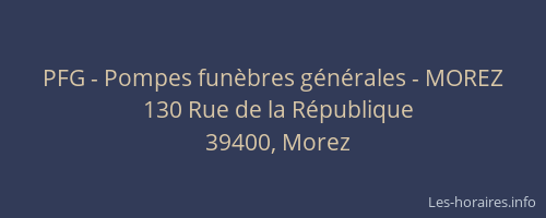PFG - Pompes funèbres générales - MOREZ
