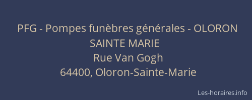 PFG - Pompes fun&egrave;bres g&eacute;n&eacute;rales - OLORON SAINTE MARIE