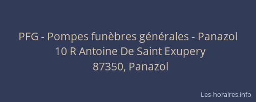 PFG - Pompes fun&egrave;bres g&eacute;n&eacute;rales - Panazol