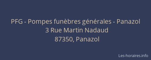 PFG - Pompes funèbres générales - Panazol