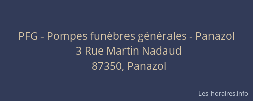 PFG - Pompes fun&egrave;bres g&eacute;n&eacute;rales - Panazol