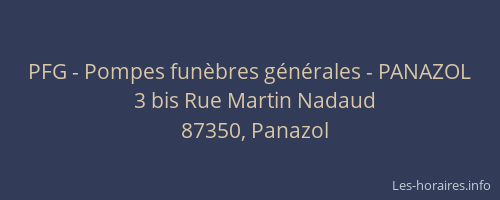 PFG - Pompes funèbres générales - PANAZOL
