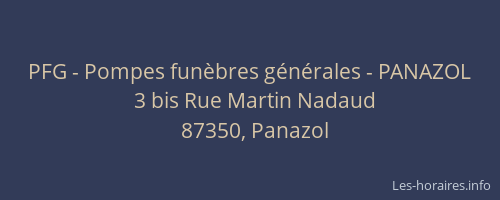 PFG - Pompes fun&egrave;bres g&eacute;n&eacute;rales - PANAZOL