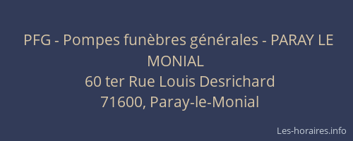 PFG - Pompes fun&egrave;bres g&eacute;n&eacute;rales - PARAY LE MONIAL