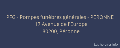 PFG - Pompes funèbres générales - PERONNE