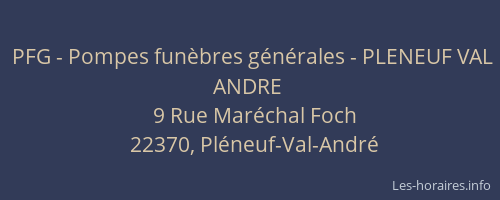 PFG - Pompes funèbres générales - PLENEUF VAL ANDRE