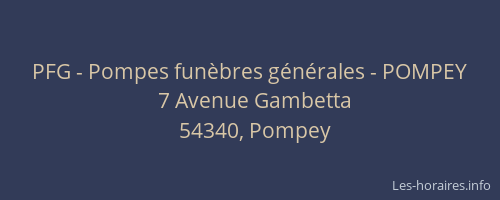 PFG - Pompes funèbres générales - POMPEY
