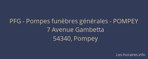 PFG - Pompes fun&egrave;bres g&eacute;n&eacute;rales - POMPEY