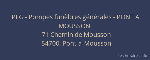 PFG - Pompes funèbres générales - PONT A MOUSSON