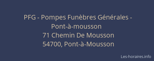 PFG - Pompes Fun&egrave;bres G&eacute;n&eacute;rales - Pont-&agrave;-mousson