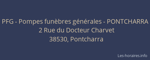 PFG - Pompes funèbres générales - PONTCHARRA