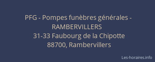 PFG - Pompes funèbres générales - RAMBERVILLERS