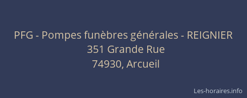 PFG - Pompes fun&egrave;bres g&eacute;n&eacute;rales - REIGNIER