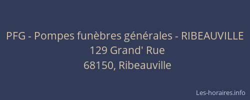 PFG - Pompes funèbres générales - RIBEAUVILLE