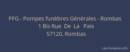 PFG - Pompes fun&egrave;bres G&eacute;n&eacute;rales - Rombas