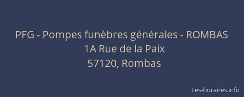 PFG - Pompes funèbres générales - ROMBAS