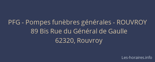 PFG - Pompes funèbres générales - ROUVROY