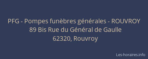 PFG - Pompes fun&egrave;bres g&eacute;n&eacute;rales - ROUVROY