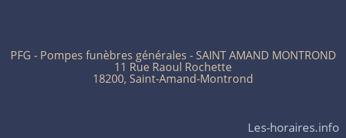 PFG - Pompes fun&egrave;bres g&eacute;n&eacute;rales - SAINT AMAND MONTROND