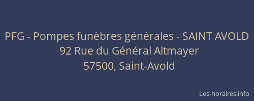 PFG - Pompes funèbres générales - SAINT AVOLD
