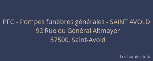 PFG - Pompes fun&egrave;bres g&eacute;n&eacute;rales - SAINT AVOLD