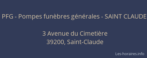 PFG - Pompes funèbres générales - SAINT CLAUDE