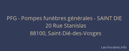 PFG - Pompes fun&egrave;bres g&eacute;n&eacute;rales - SAINT DIE