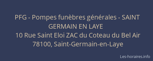 PFG - Pompes fun&egrave;bres g&eacute;n&eacute;rales - SAINT GERMAIN EN LAYE