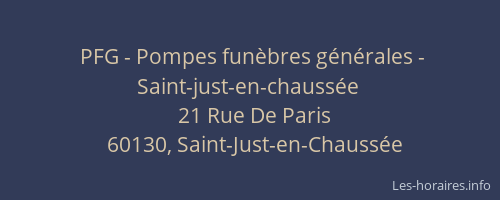 PFG - Pompes fun&egrave;bres g&eacute;n&eacute;rales - Saint-just-en-chauss&eacute;e