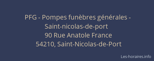 PFG - Pompes funèbres générales - Saint-nicolas-de-port