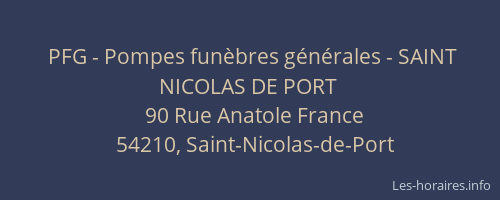 PFG - Pompes funèbres générales - SAINT NICOLAS DE PORT