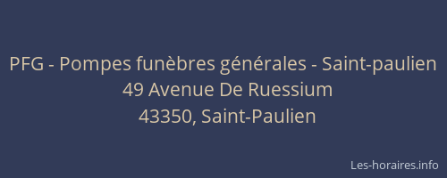 PFG - Pompes funèbres générales - Saint-paulien
