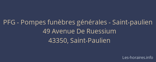 PFG - Pompes fun&egrave;bres g&eacute;n&eacute;rales - Saint-paulien