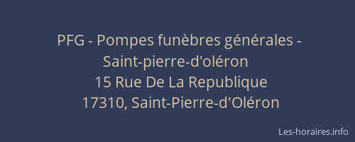 PFG - Pompes funèbres générales - Saint-pierre-d'oléron