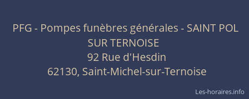 PFG - Pompes fun&egrave;bres g&eacute;n&eacute;rales - SAINT POL SUR TERNOISE