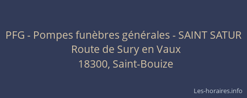 PFG - Pompes fun&egrave;bres g&eacute;n&eacute;rales - SAINT SATUR