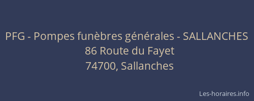 PFG - Pompes fun&egrave;bres g&eacute;n&eacute;rales - SALLANCHES