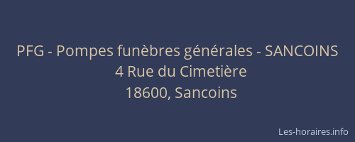 PFG - Pompes funèbres générales - SANCOINS